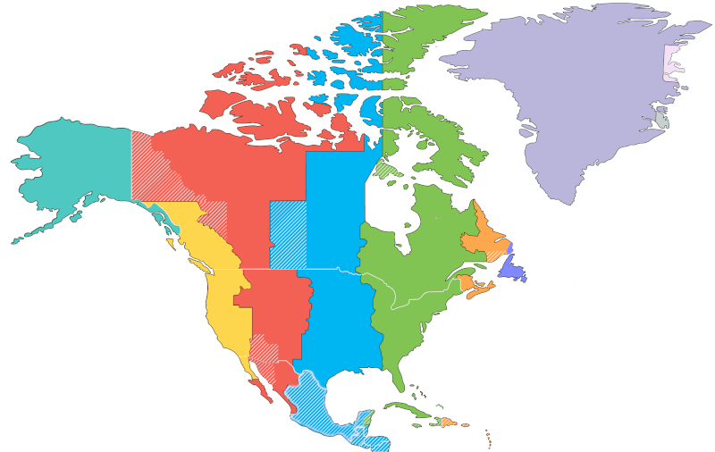 北アメリカ 地図